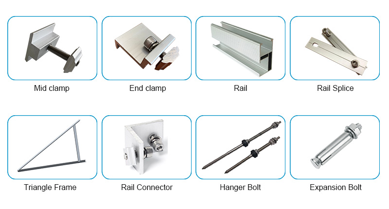 Solar panel roof mounts kit for concrete roof