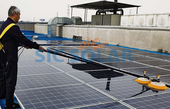 Solar panel cleaning double brushes Solar panel cleaning double brushes