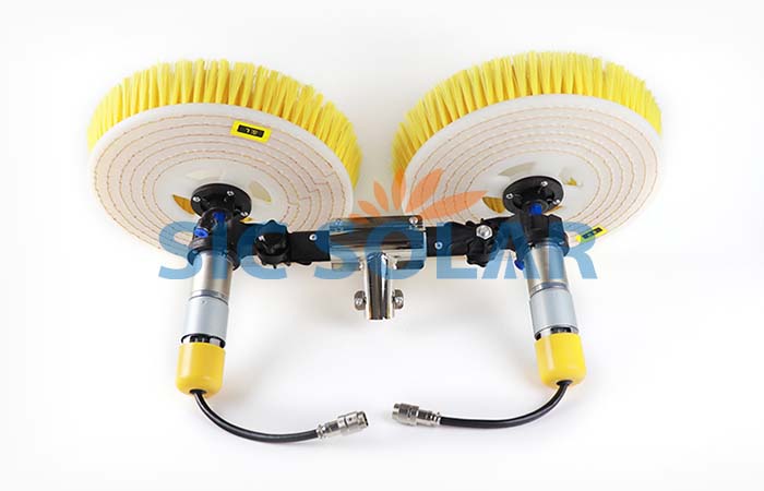 Water-saved solar clean brush double head Water-saved solar clean brush double head