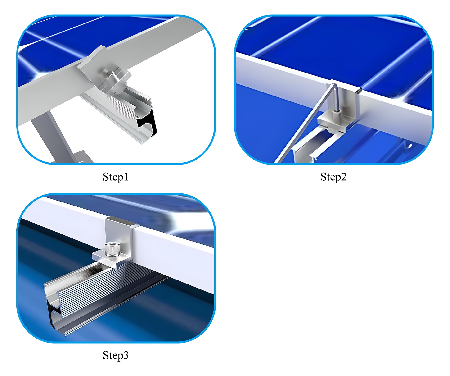 Solar Rail Mount End Clamps