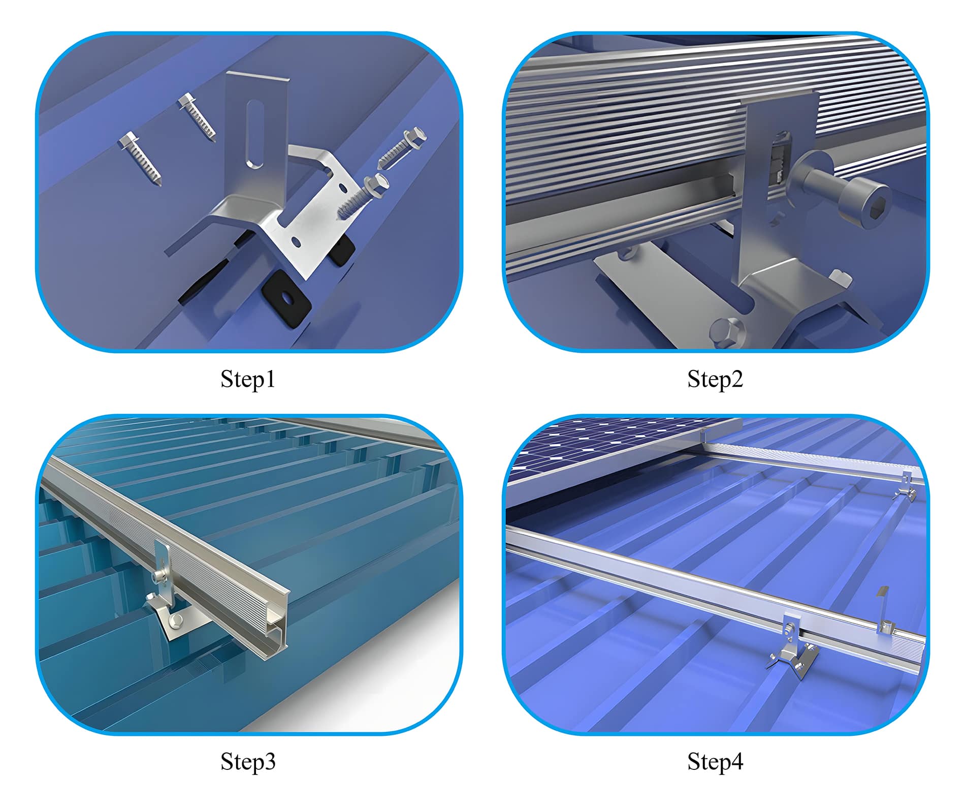 Trapezoidal Metal Roof Solar Panel Clamp