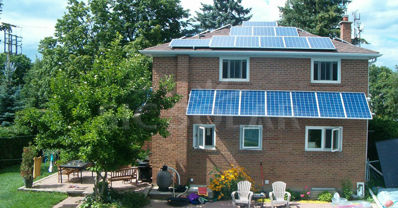 solar panels on a wall