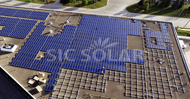 mounting solar panels on flat roof