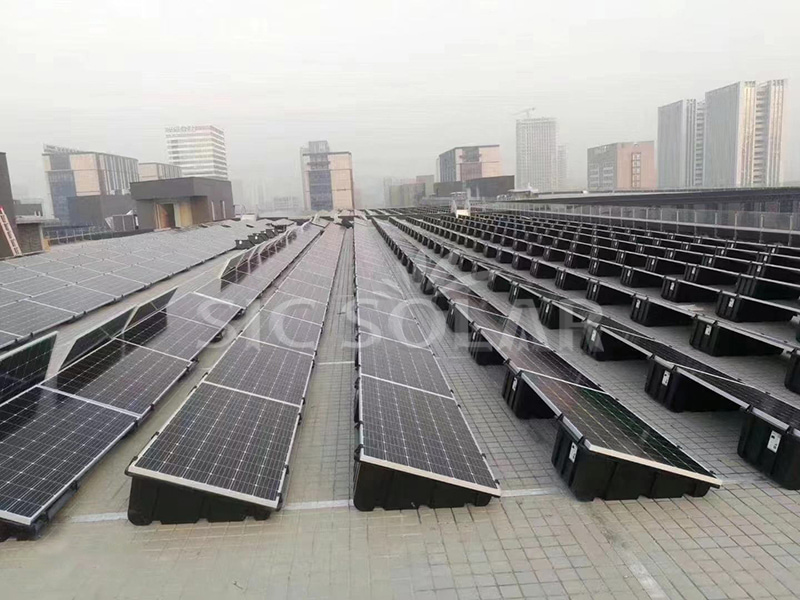 200KW Solar Panel Flat Roof Mounting Ballast In Germany