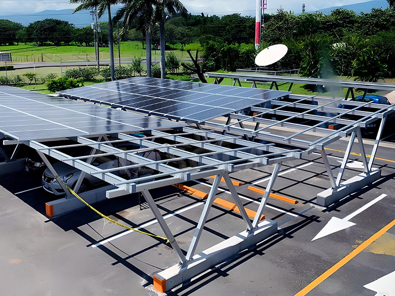 80KW volledig aluminium carport-zonnepaneelsysteem in de Verenigde Staten