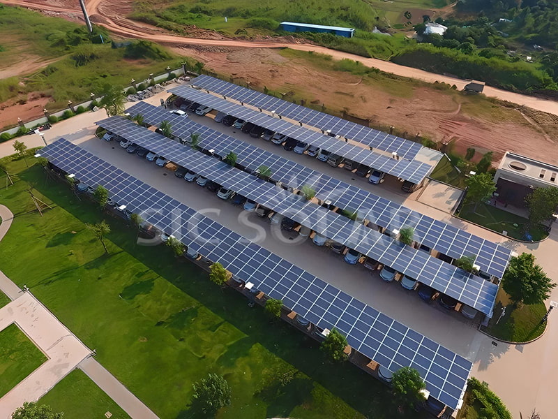 300KW aluminium zonne-waterdichte carportconstructies in Chili
