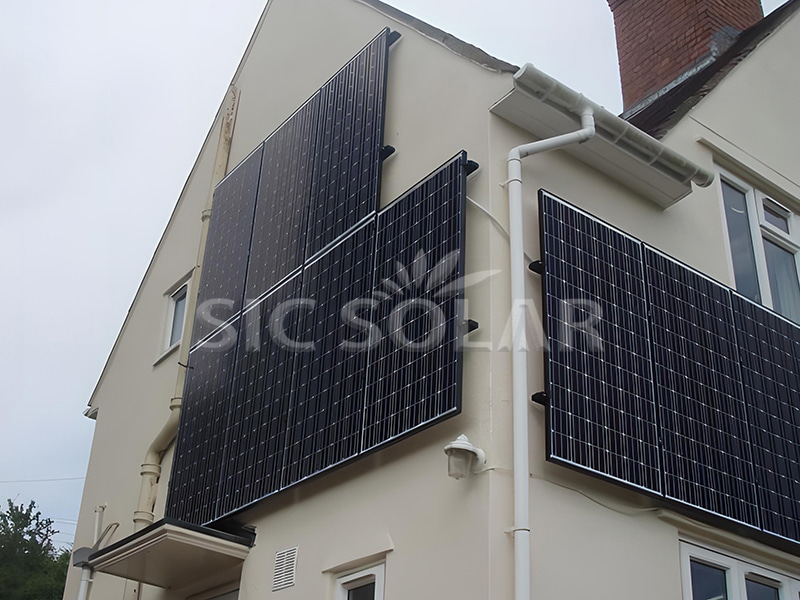 5KW zonnepanelen installeren op een verticale wand in het VK